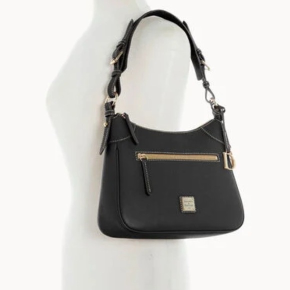 Dooney & Bourke Black Shoulder Bag with Gold Accents - Picture 2 of 8